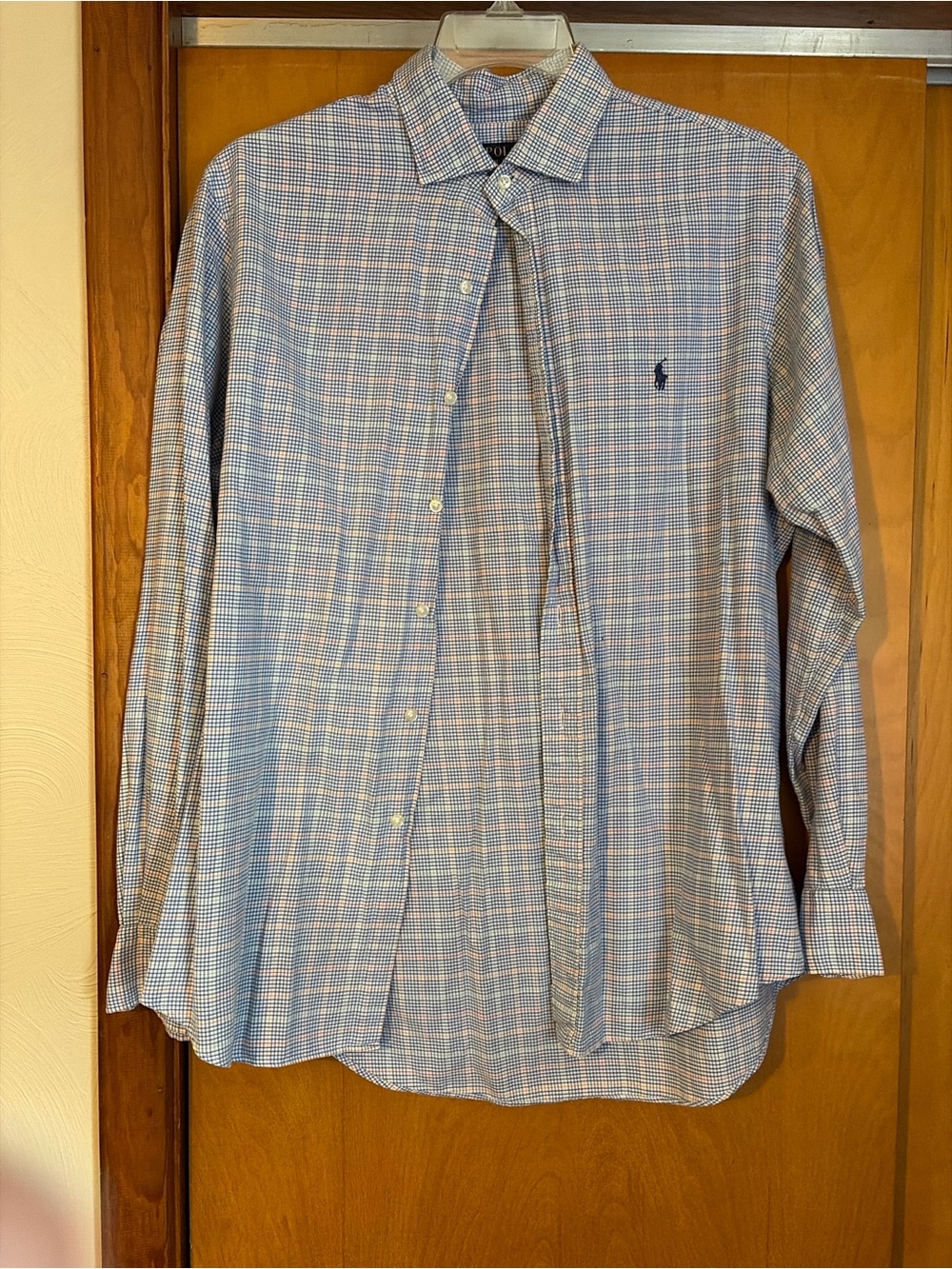 Ralph Lauren Light Blue and White Checked Dress Shirt